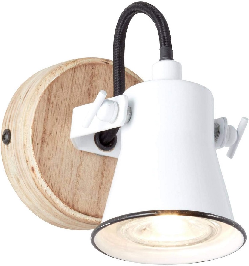 Lámpara de techo de porcelana con portalámparas GU10 y base de madera