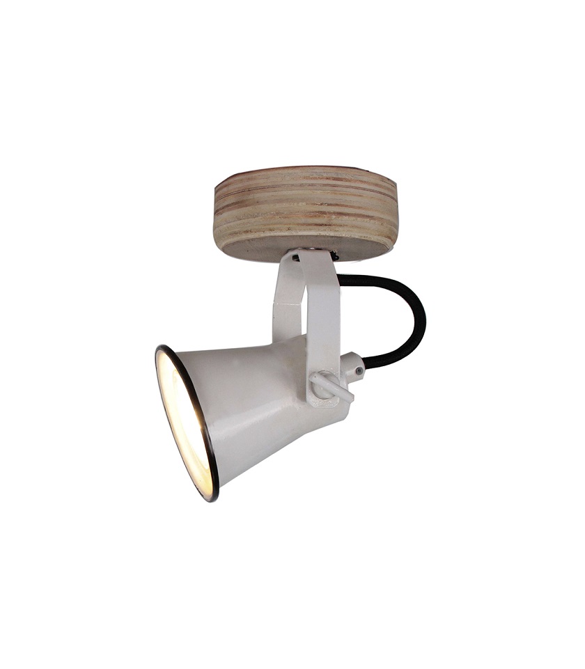 Lámpara de techo de porcelana GU10 1 foco madera - Imagen 3