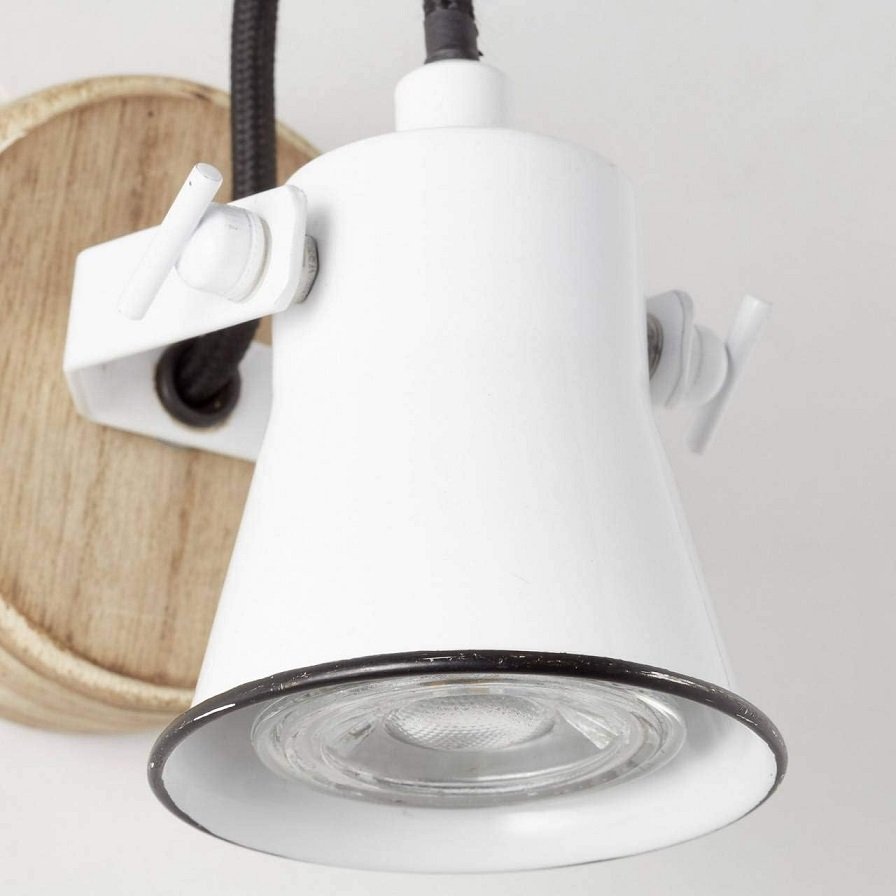 Lámpara de techo de porcelana GU10 1 foco madera - Imagen 4