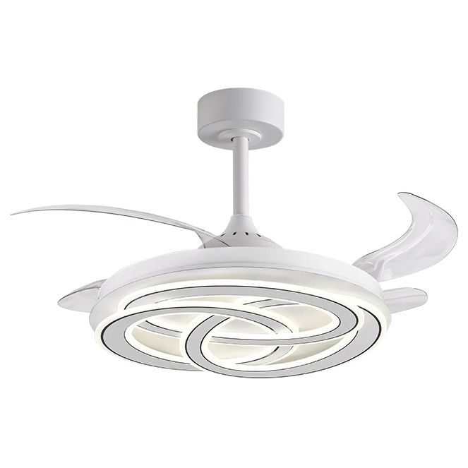 Ventilador de techo DC NUDOS blanco 108 cm con aspas retráctiles y luz LED integrada