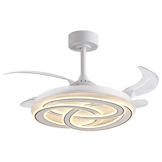 Ventilador de techo DC NUDOS Blanco 108 cm con aspas retráctiles LED 200W CCT - Imagen 3