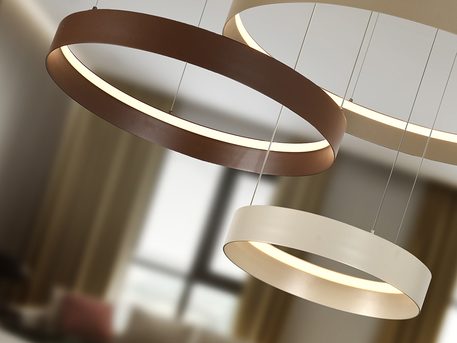 Lámpara Halos de tres aros LED