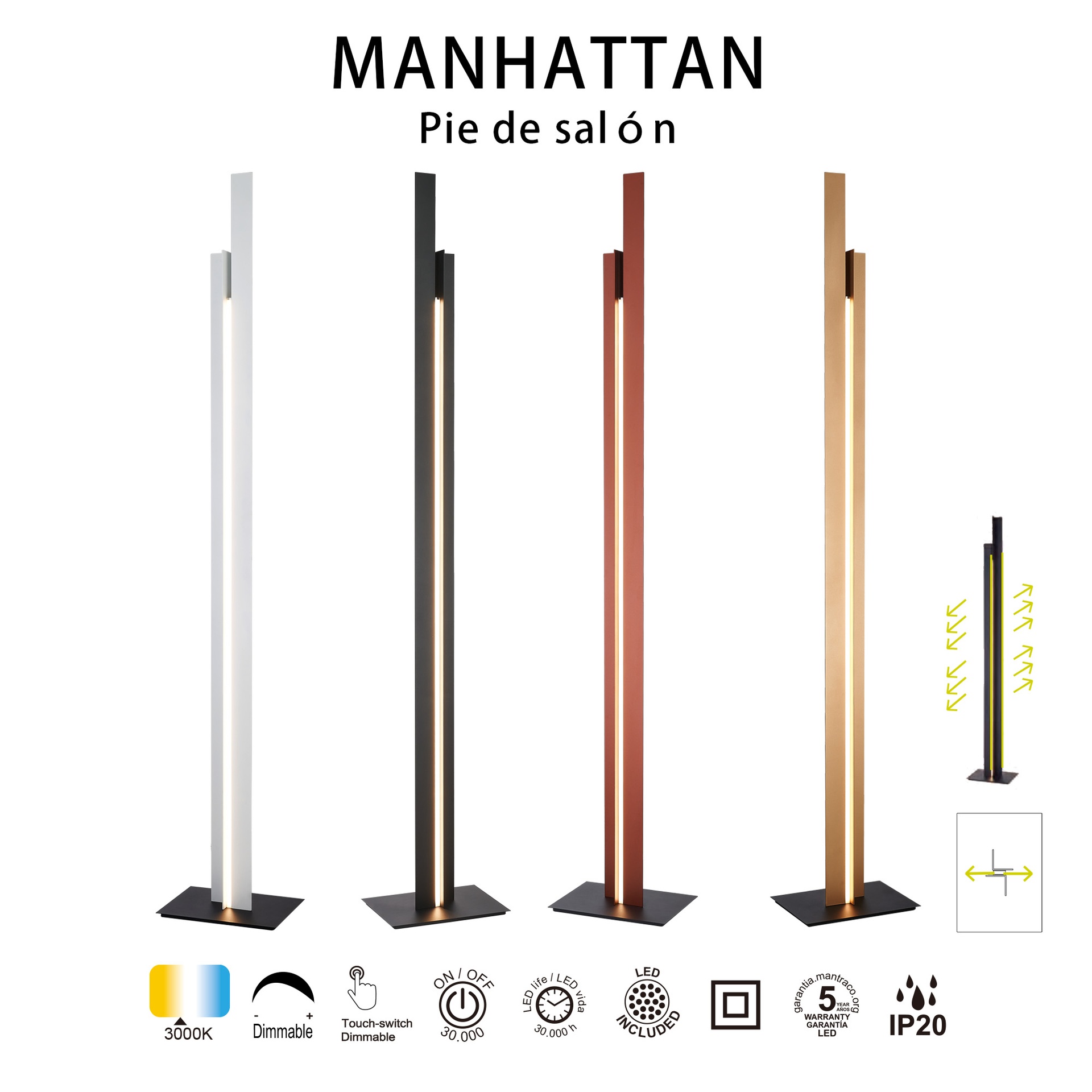 MANHATTAN* PIE DE SALON 200CM NEGRO (copia) - Imagen 9
