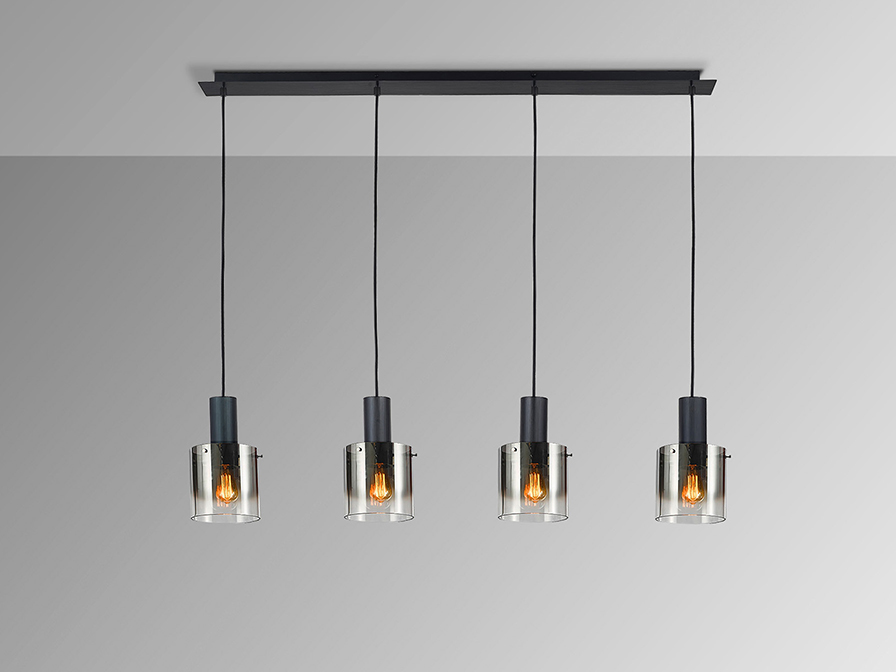 Lámpara de techo Venize 4L negro smoke Schuller 12828