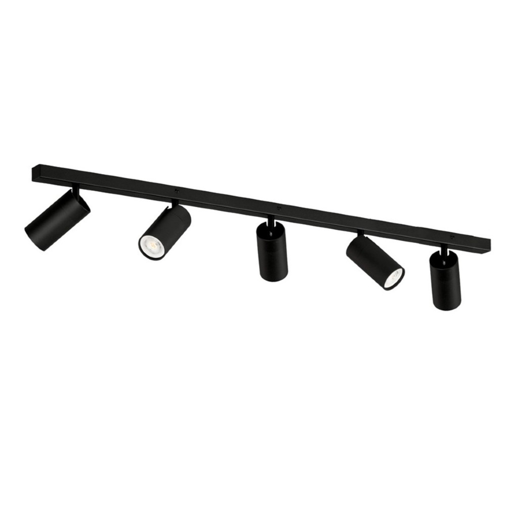 Regleta de superficie GU10 para techo o pared negro.