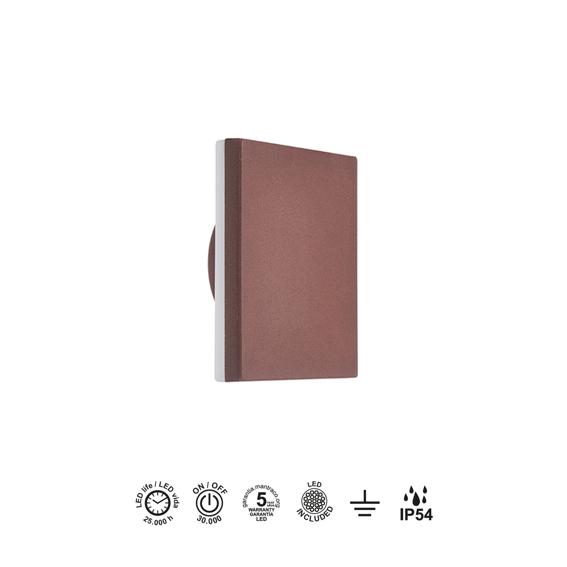 BORA * Luminarias de pared Corten - LED 9w - 3000K - 720 lm - Imagen 8