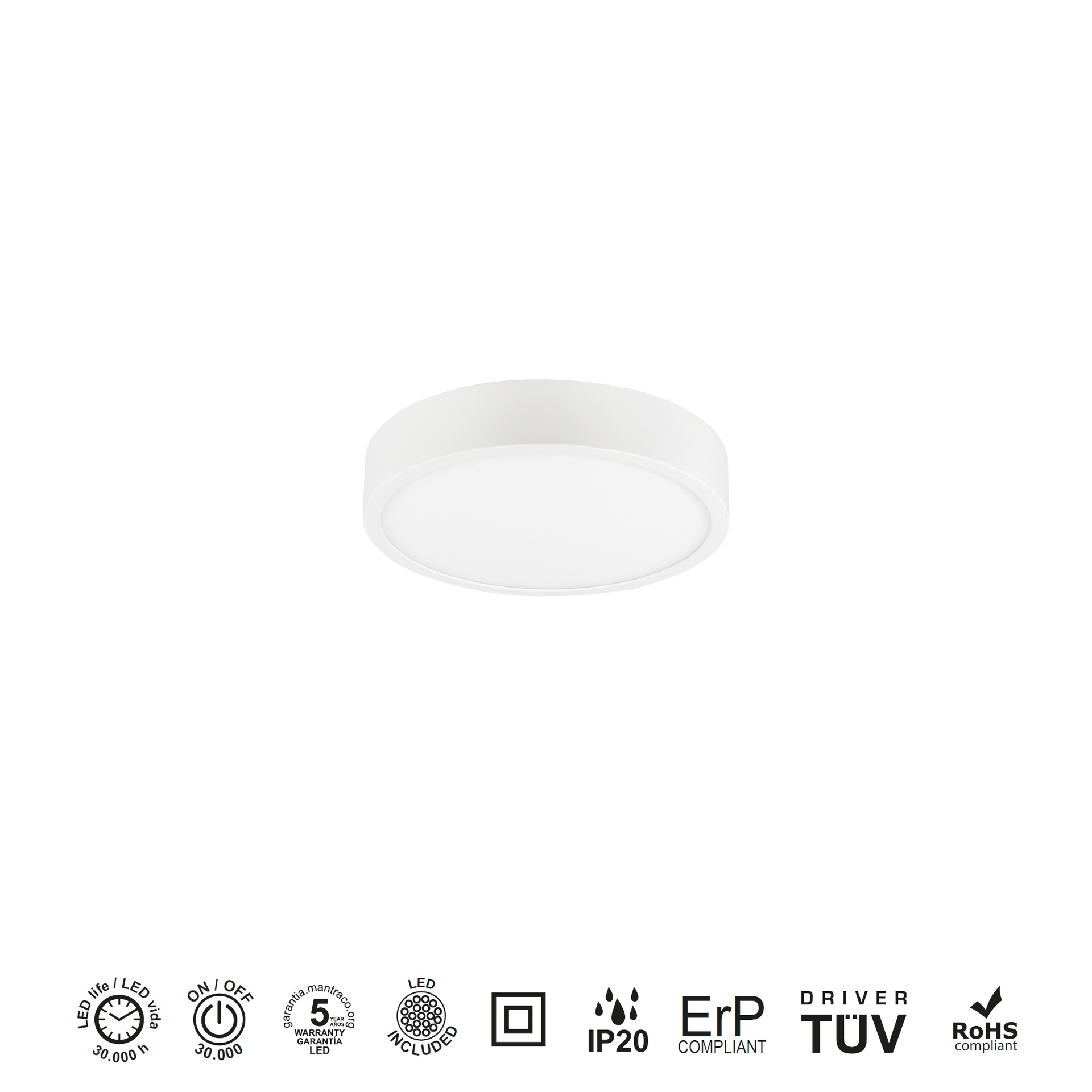 SAONA SUPERFICIE * Plafones Blanco Mate - LED 8W - 3000K - 680 lm - Imagen 4