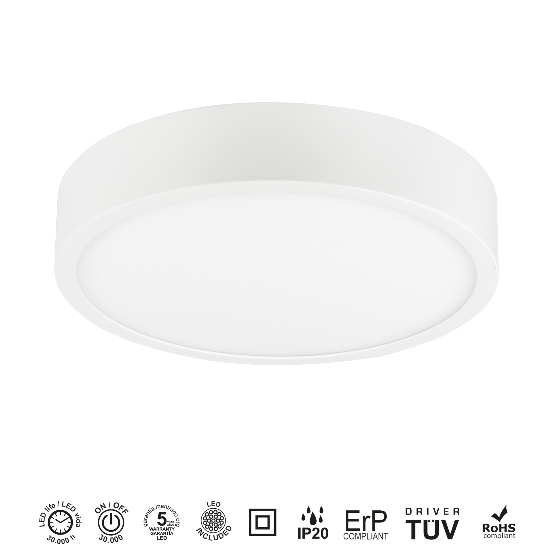 SAONA SUPERFICIE * Plafones Blanco Mate - LED 30W - 3000K - 2550 lm - Imagen 4