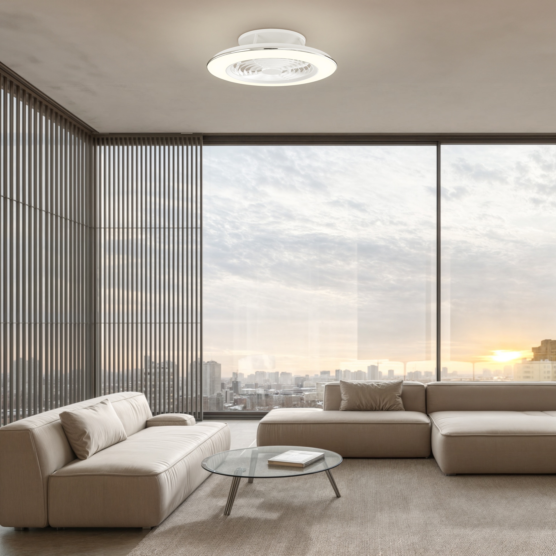 ALISIO * Plafón-ventilador de aspas ocultas con luz Black - LED 70W - 2700K-5000K - 4900 lm - Imagen 3