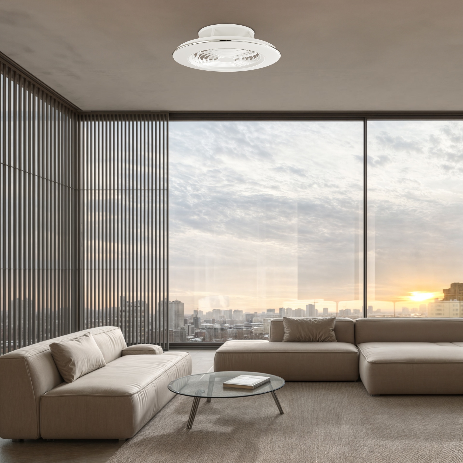 ALISIO * Plafón-ventilador de aspas ocultas con luz Black - LED 70W - 2700K-5000K - 4900 lm - Imagen 8
