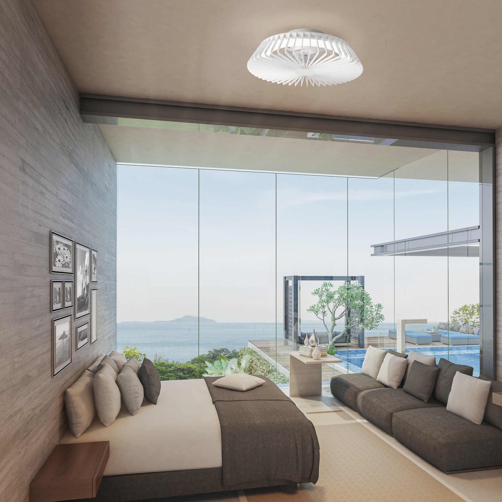 HIMALAYA * Plafón-ventilador de aspas ocultas con luz Black - LED 70W - 2700K-5000K - 4900 lm - Imagen 11