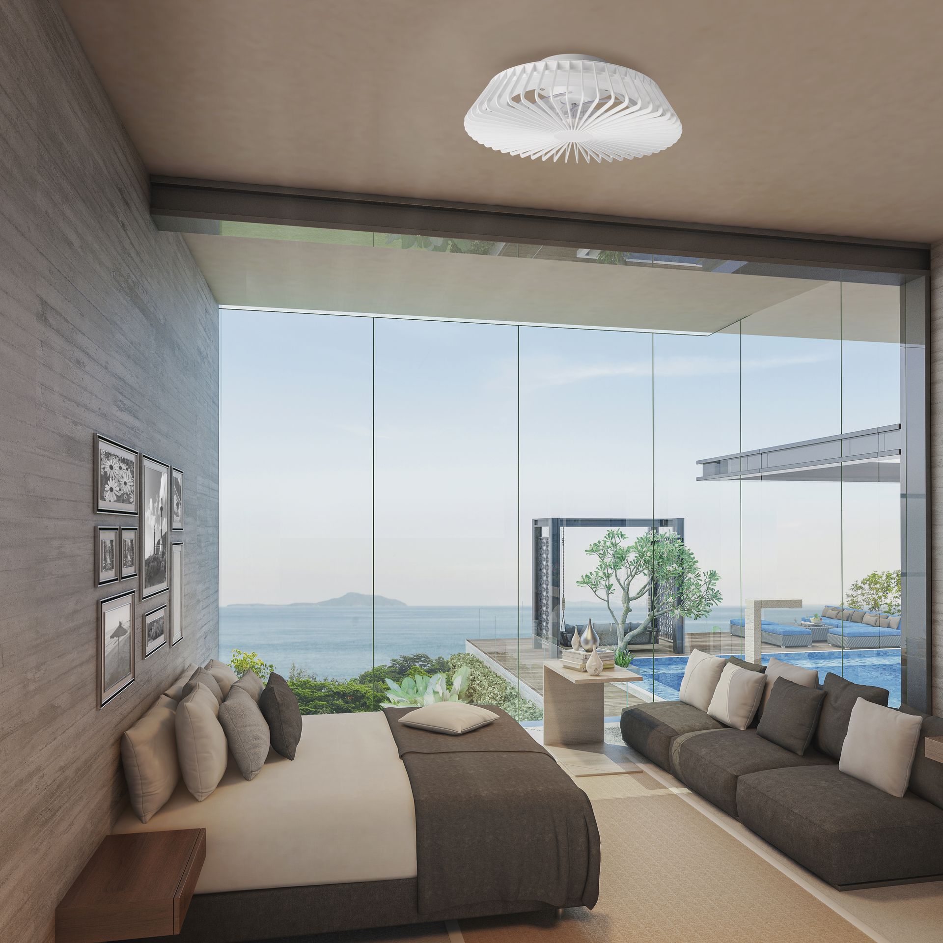 HIMALAYA * Plafón-ventilador de aspas ocultas con luz Black - LED 70W - 2700K-5000K - 4900 lm - Imagen 5