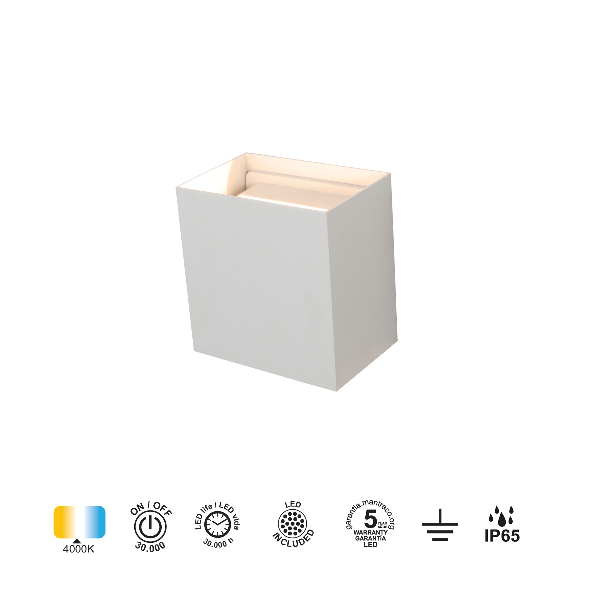 DAVOS * Luminarias de pared Arena Blanco - LED 20W - 4000K - 1830 lm - Imagen 9