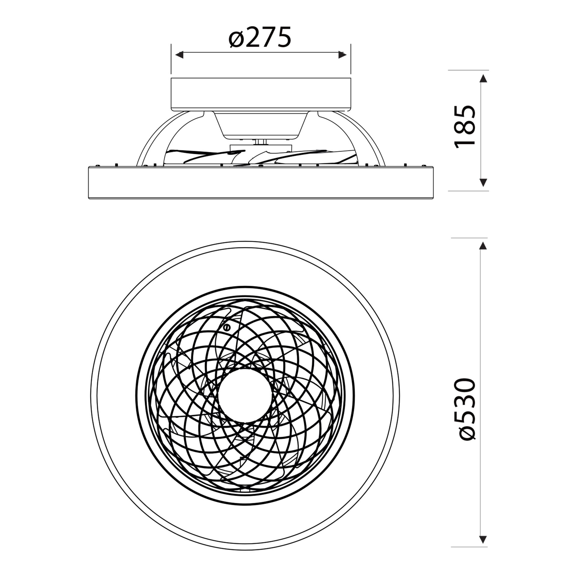 TÍBET MINI * Plafón-ventilador de aspas ocultas con luz Madera/Blanco - LED 70W - 2700K-5000K - 3900 lm - Imagen 9