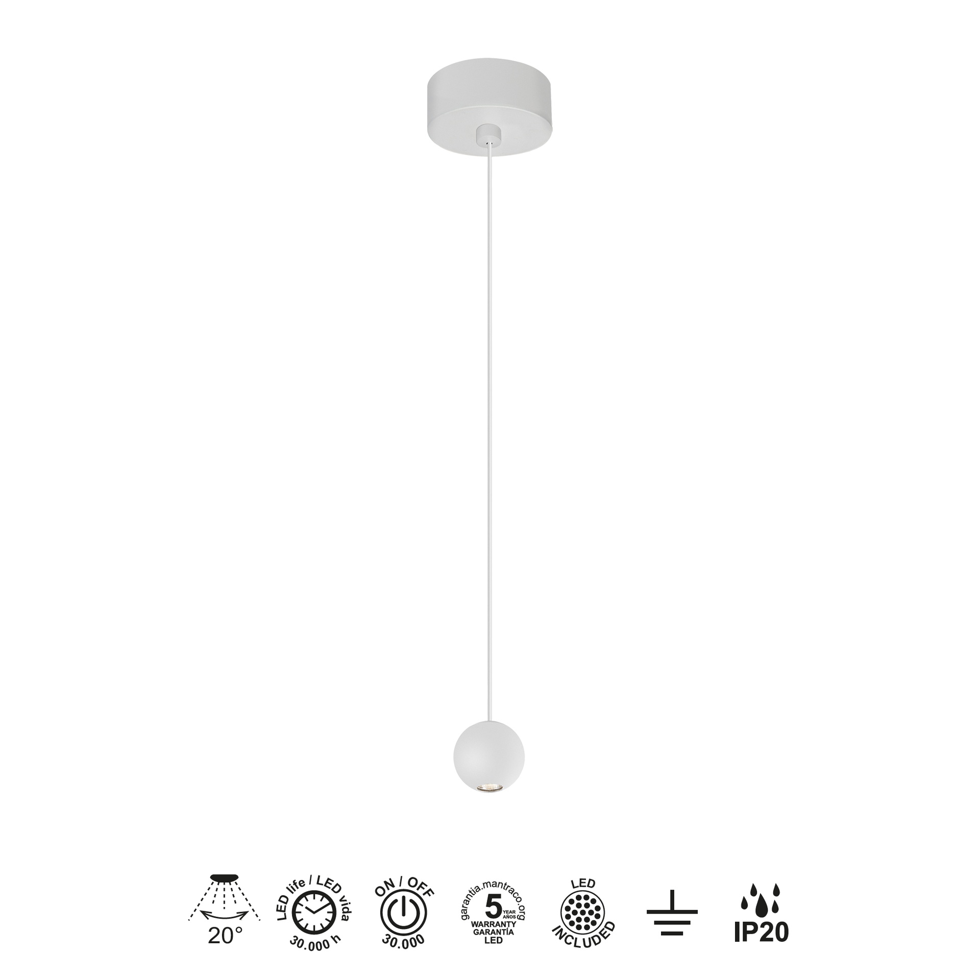 GRUISSAN * Luminarias de techo Black - LED 5W - 3000K - 400 lm - Imagen 5