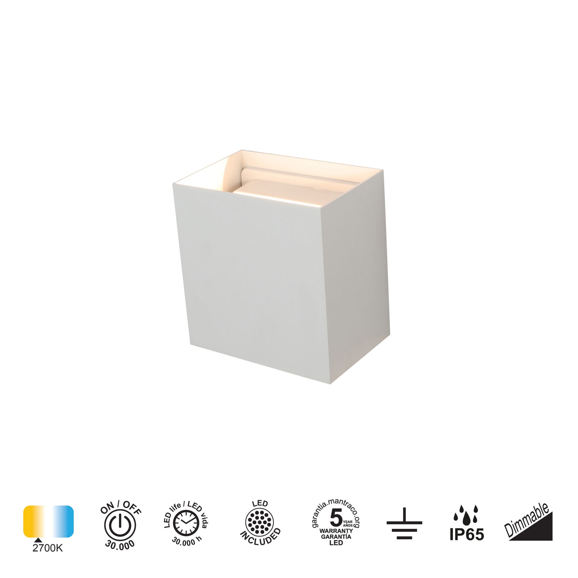DAVOS * Luminarias de pared Black - LED 20W - 2700K - 1830 lm - Imagen 4