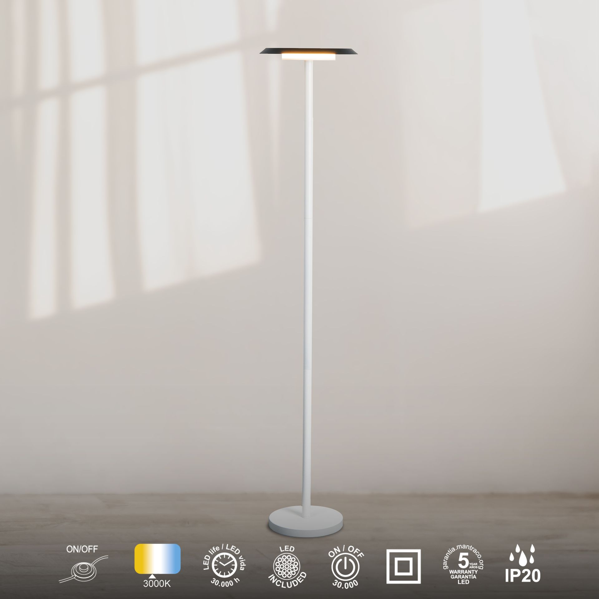 TINA * Luminarias de pie Blanco Mate - LED 12W - 3000K - 560 lm - Imagen 10