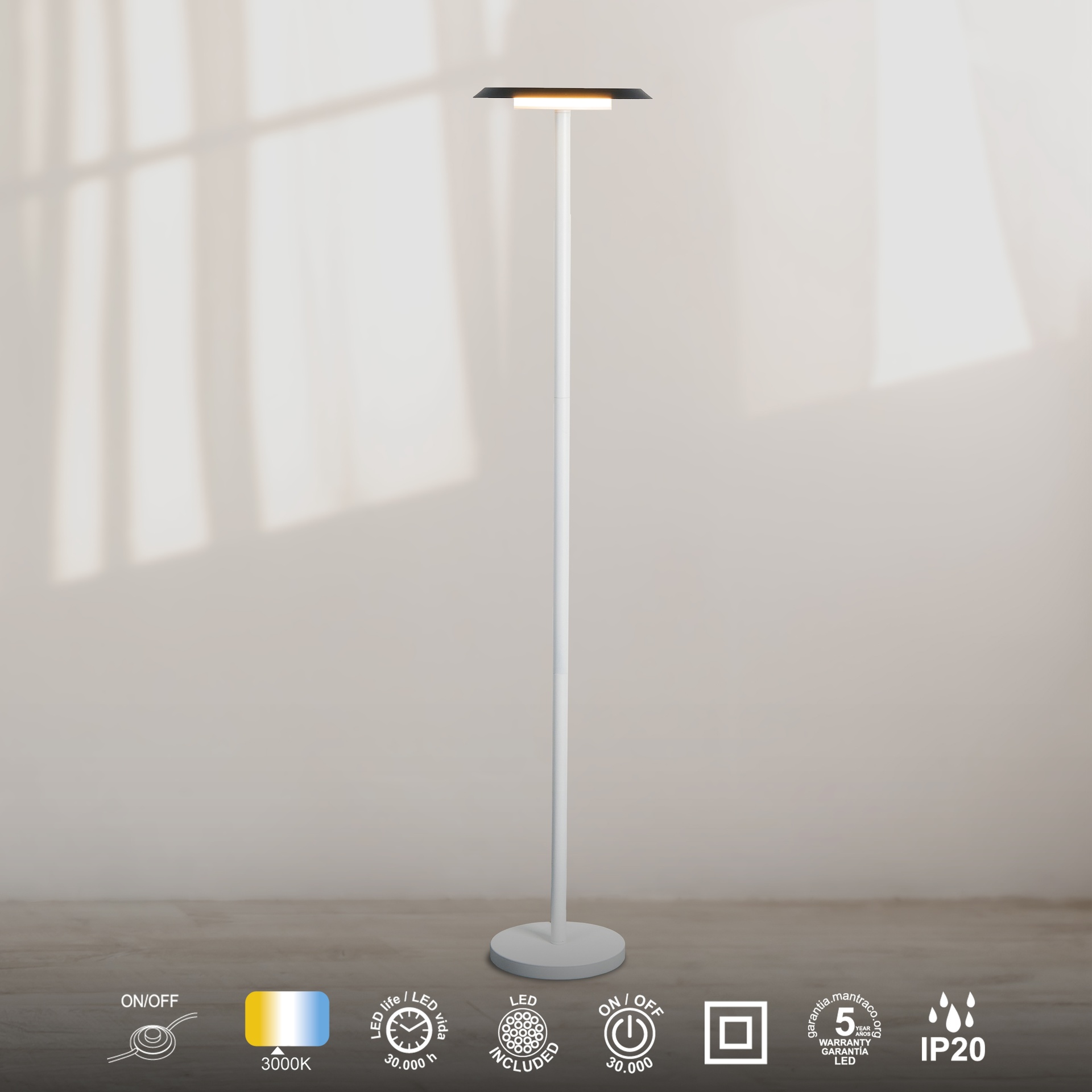 TINA * Luminarias de pie Blanco Mate - LED 12W - 3000K - 560 lm - Imagen 14