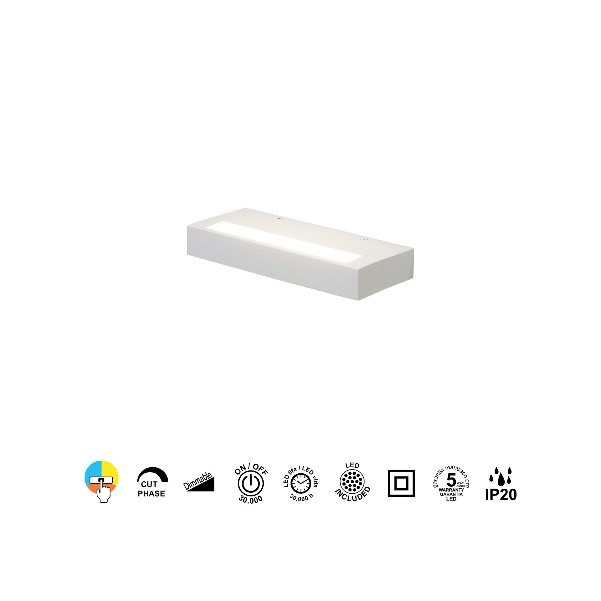 CONIL * Luminarias de pared Black - LED 20W - 2700K-3200K-4000K - 1620 lm - Imagen 4