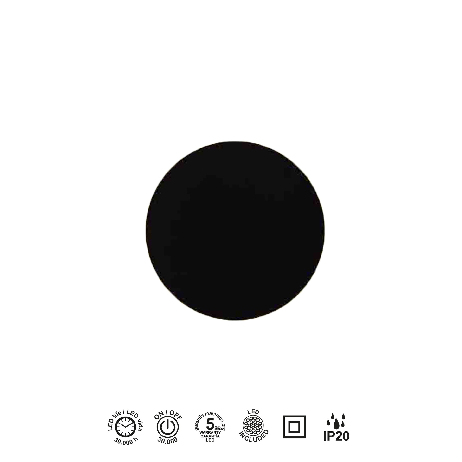 BORA BORA * Luminarias de pared Negro Mate - LED 30W - 3000K - 2400 lm - Imagen 4