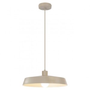 Lámpara colgante Sander beige de metal de 35x120 cm con casquillo E27 para salón y comedor.