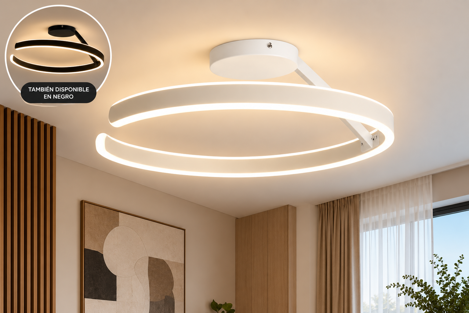 Plafón LED Uranus 92W CCT Ø500 Regulable con Mando - Imagen 4