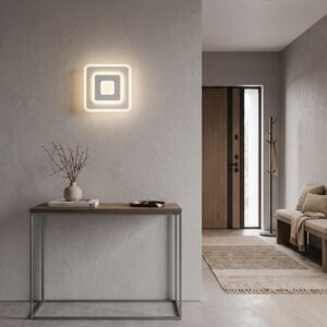 Plafón led Mini Cub 26W cuadrado en blanco mate FSLux para techo y pared