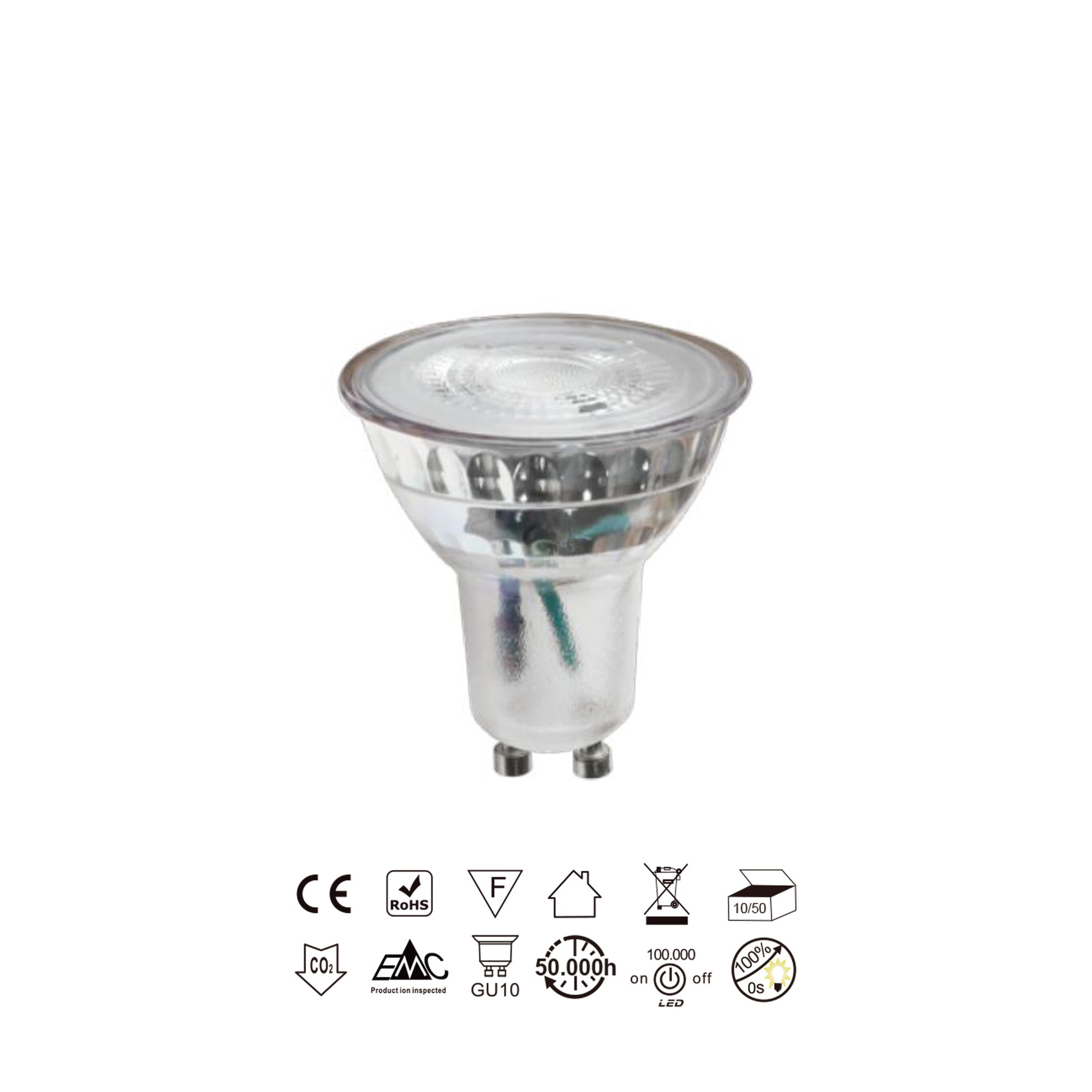 BOMBILLAS GU10 * Bombillas LED Transparente - LED 2w - 3000K - 390 lm - Imagen 4