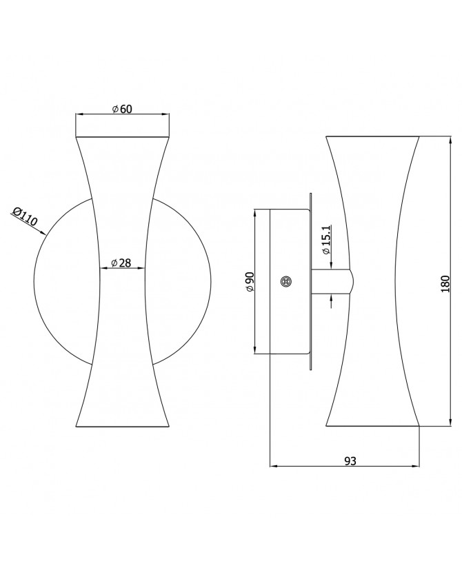 Aplique de Pared ALDA 2xGU10 Latón o Negro Mate - Imagen 3