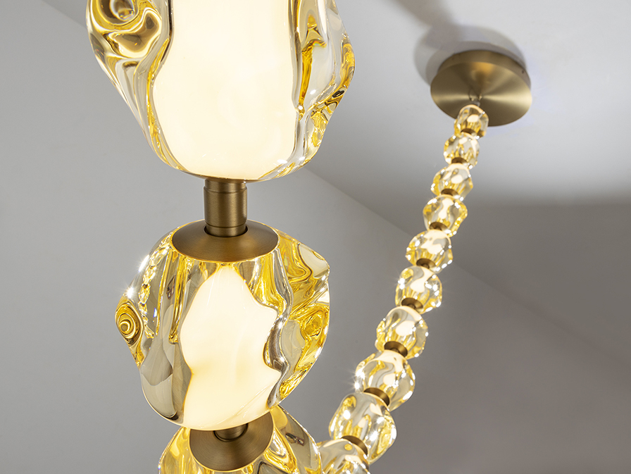 Lámpara de Techo Zaria II Schuller Bronce y Tulipas Ámbar 105W LED - Imagen 3