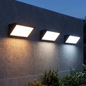 Aplique LED exterior Matel 20W IP65 rectangular negro con selector CCT