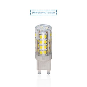 Bombilla LED G9 4W disponible en luz cálida 3000K, neutra 4000K y fría 6000K