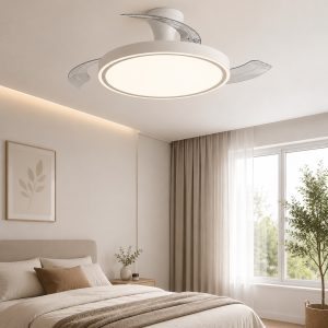 Ventilador retráctil blanco Kuper LED